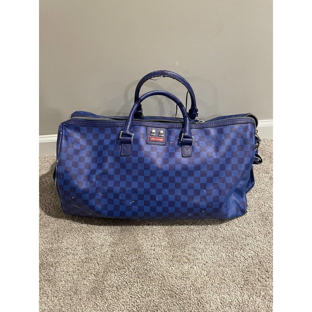 BROKEN ZIPPER Spray ground Sharks in Paris Duffel/Carry on Bag Blue